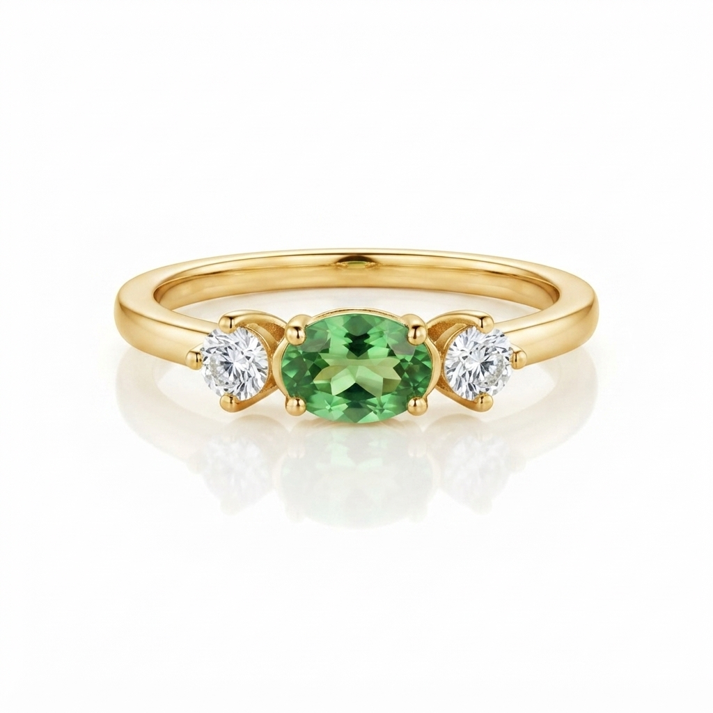 Clara Verde, bague en or 18 carats — Riana Jewelry