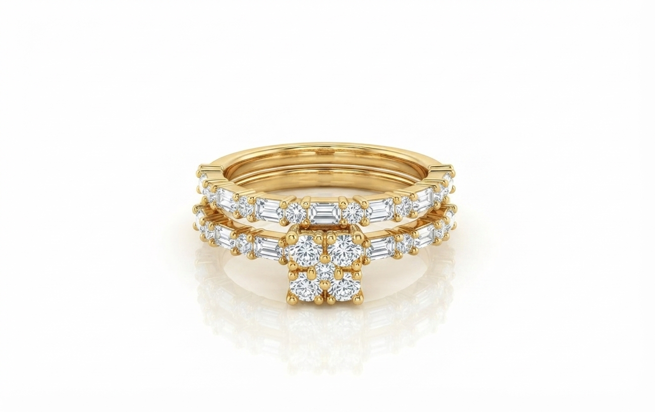 Duo Marry Me, bague en or 18 carats — Riana Jewelry