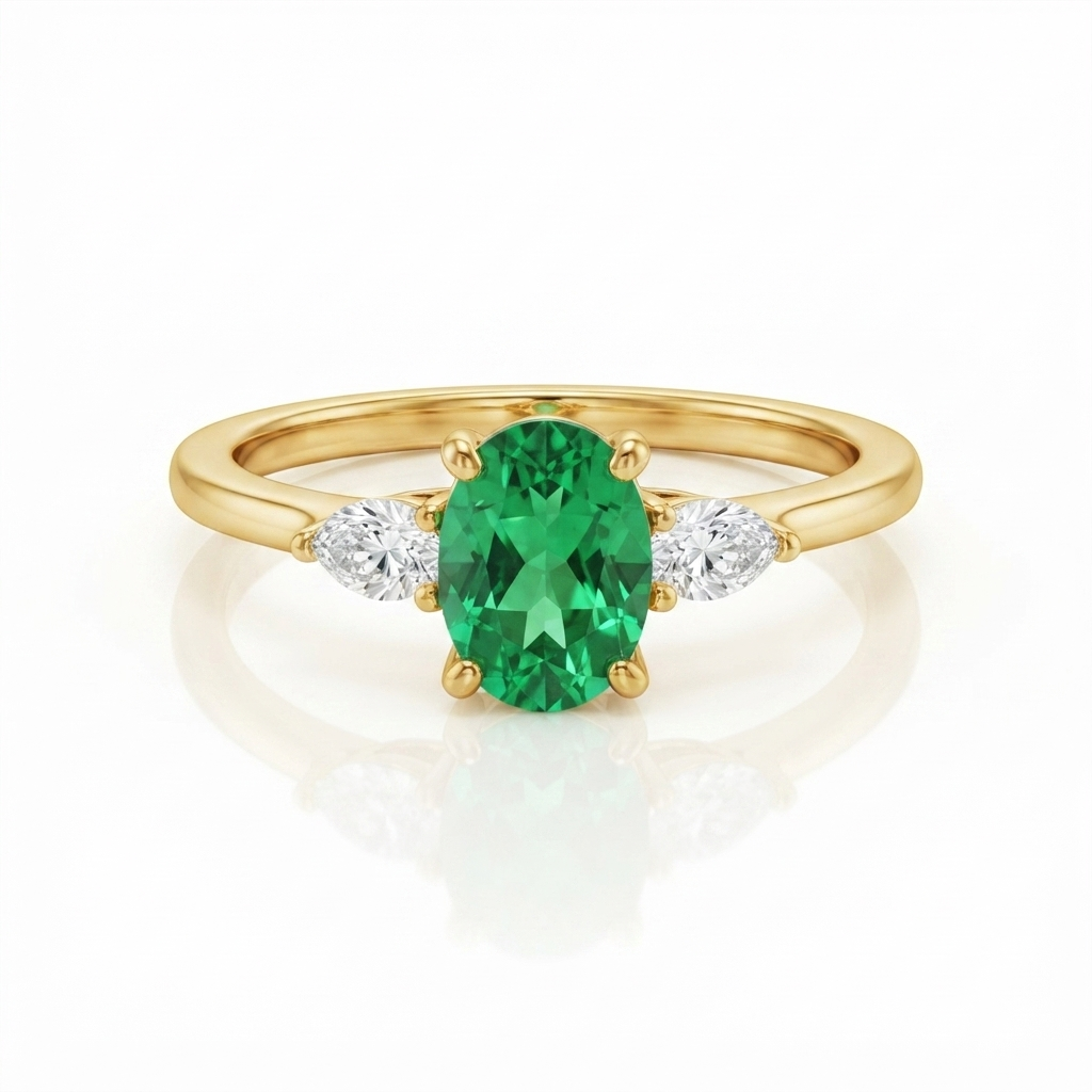 Emeraldine, bague en or 18 carats — Riana Jewelry