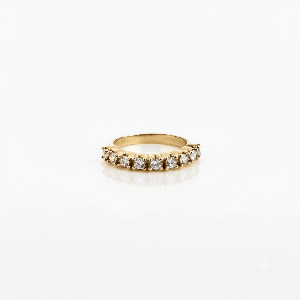Alliance Éclat d'Éternité en or jaune 18 carats sertie de diamants naturels