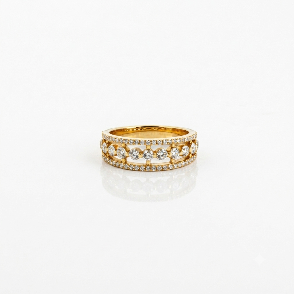 Imperiale Eternelle, bague en or 18 carats et diamants — Riana Jewelry