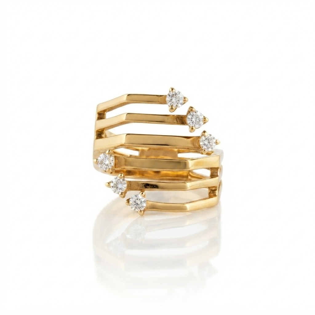 BA-540 Sublima, bague en or 18 carats et diamants — Riana Jewelry
