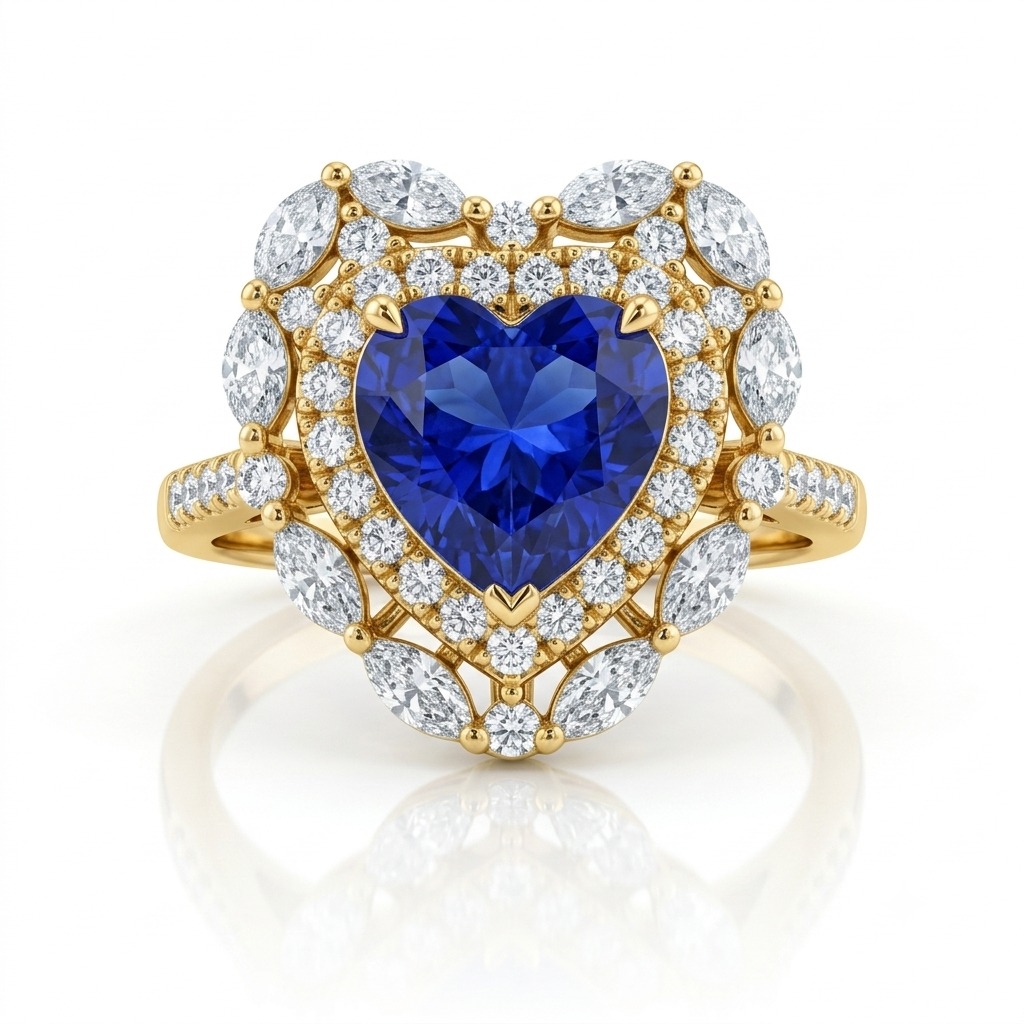 Heart Queen, bague en or 18 carats et diamants — Riana Jewelry
