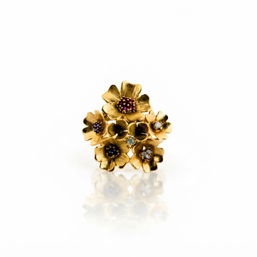 Floralys, bague en or 18 carats et diamants — Riana Jewelry