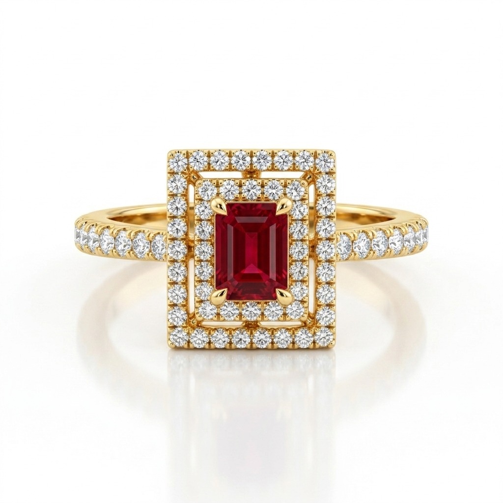 Rosee De Rubis, bague en or 18 carats et diamants — Riana Jewelry