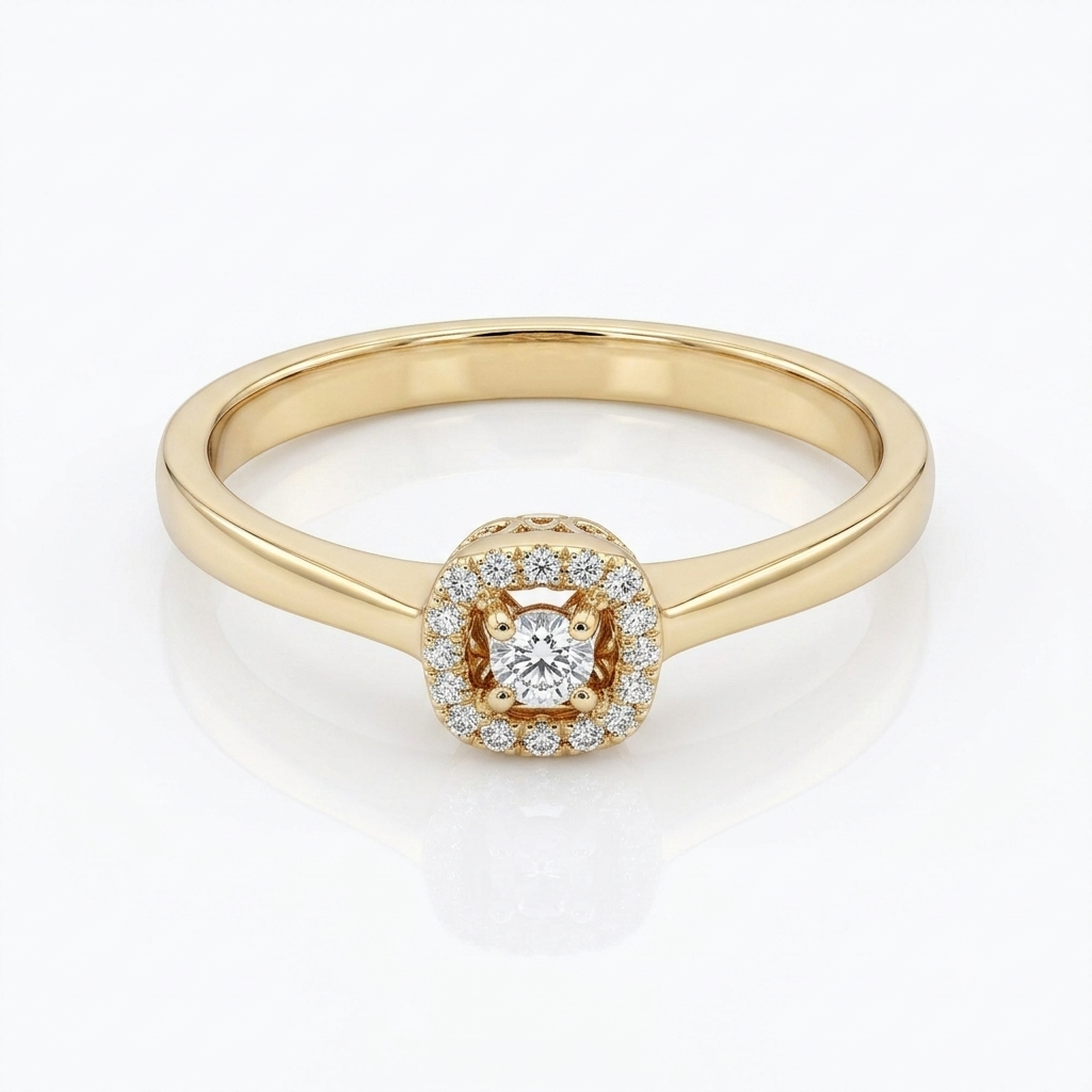 Charm, bague en or 18 carats et diamants — Riana Jewelry