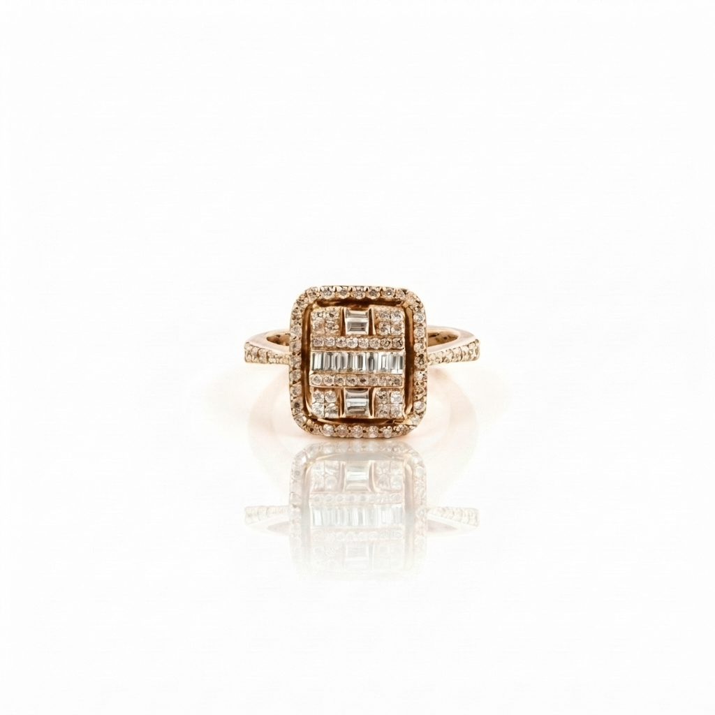 Sérénité Brillante, bague en or 18 carats et diamants — Riana Jewelry