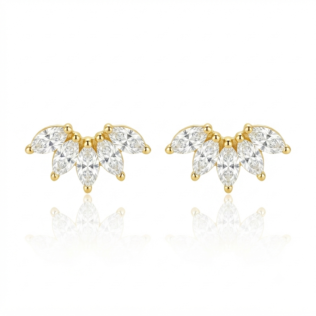 Ruisselle, boucles d'oreilles en or 18 carats — Riana Jewelry