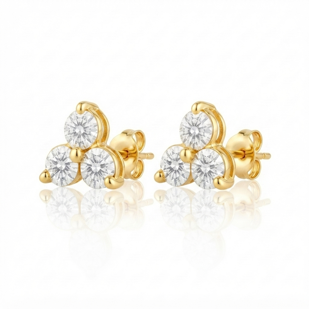 Trio Éclat, boucles d'oreilles en or 18 carats — Riana Jewelry