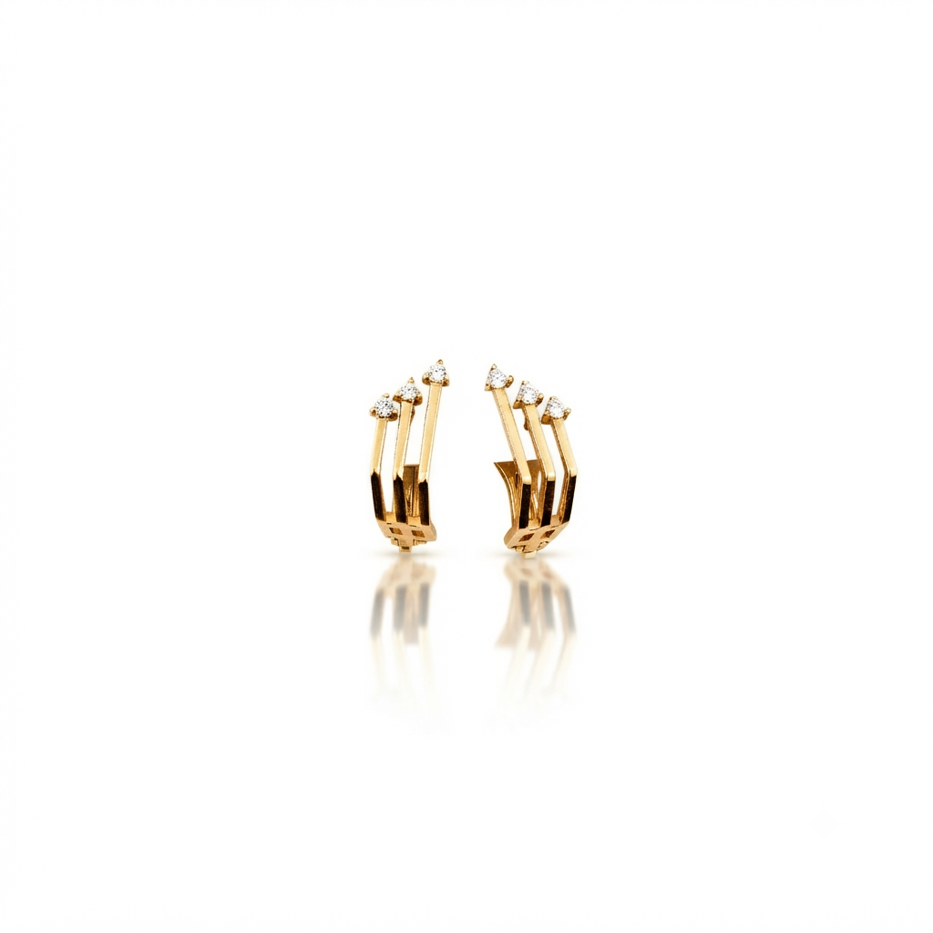 BC-441 Sublima, boucles d'oreilles en or 18 carats et diamants — Riana Jewelry