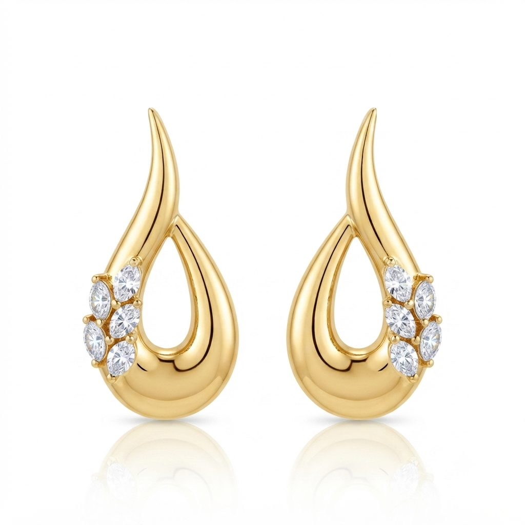 Bc 575 Boucle Celestine, boucles d'oreilles en or 18 carats et diamants — Riana Jewelry