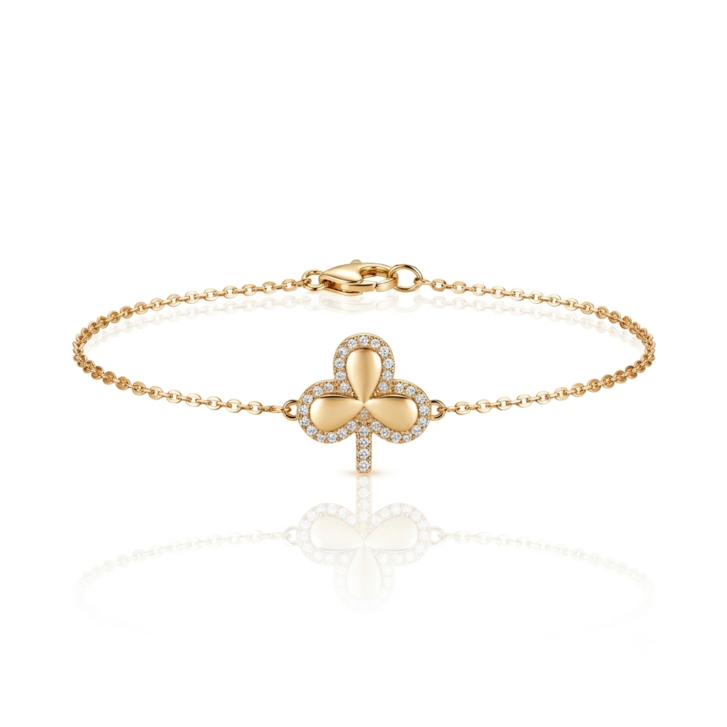 Trefle, bracelet en or 18 carats — Riana Jewelry