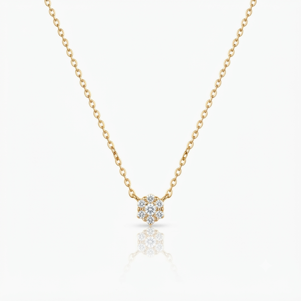 Goutte Invisible, collier en or 18 carats — Riana Jewelry