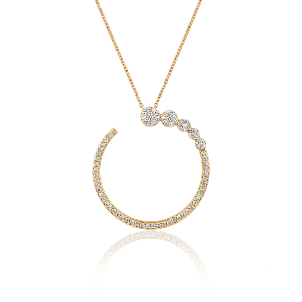 Pf 901 Orbit, collier en or 18 carats et diamants — Riana Jewelry
